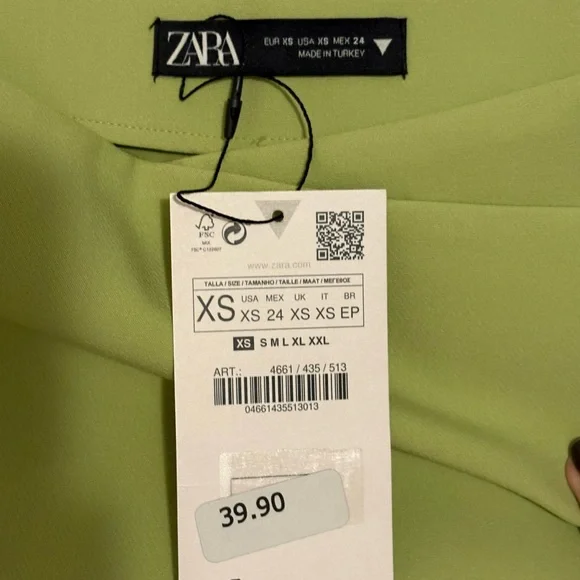 Zara Lime Green Asymmetrical Skort - Picture 3 of 3